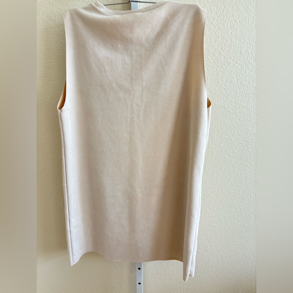 NWT - Zara Faux Suede Rhinestone Mini Dress in Cream - Size XL - Picture 4 of 4